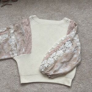 Pilcro Cream Knit Sweater